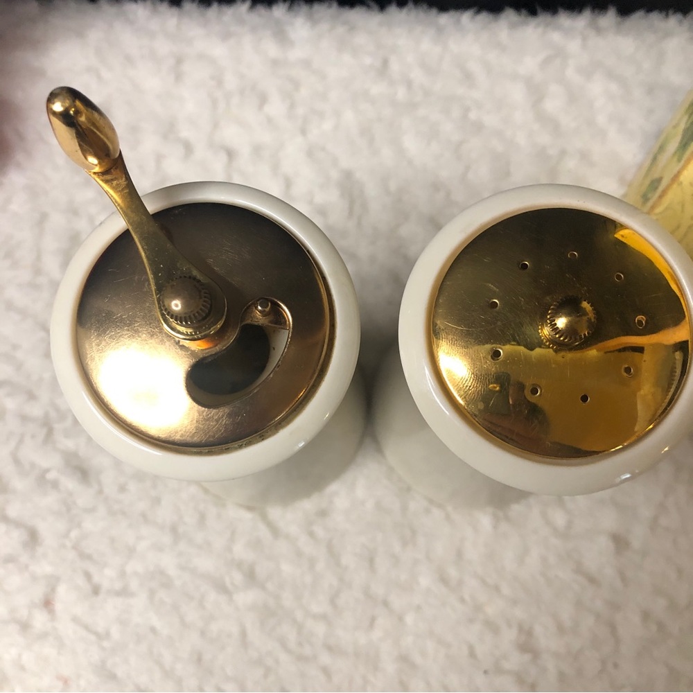 Vintage Lenox Rhodora RARE Salt Mill & Pepper Mill/Grinder Set - Picture 4 of 15